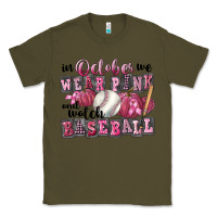 Army Green in october we wear pink and watch  baseball Classic Tee - FaDigitalArtStudio