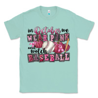 Seafoam in october we wear pink and watch  baseball Classic Tee - FaDigitalArtStudio
