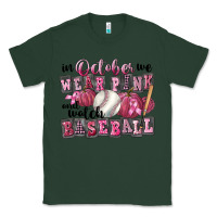 Sports Green in october we wear pink and watch  baseball Classic Tee - FaDigitalArtStudio