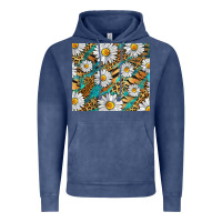 Vintage Denim Leopard And Tiger Daisy Vintage Hoodie - RanaPortraitStore