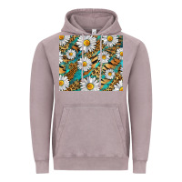 Vintage Zinc Leopard And Tiger Daisy Vintage Hoodie - RanaPortraitStore