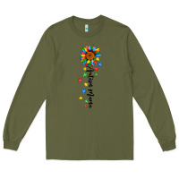 Army Green autism mama sunflower black Long Sleeve Tee - JahusDesignShop
