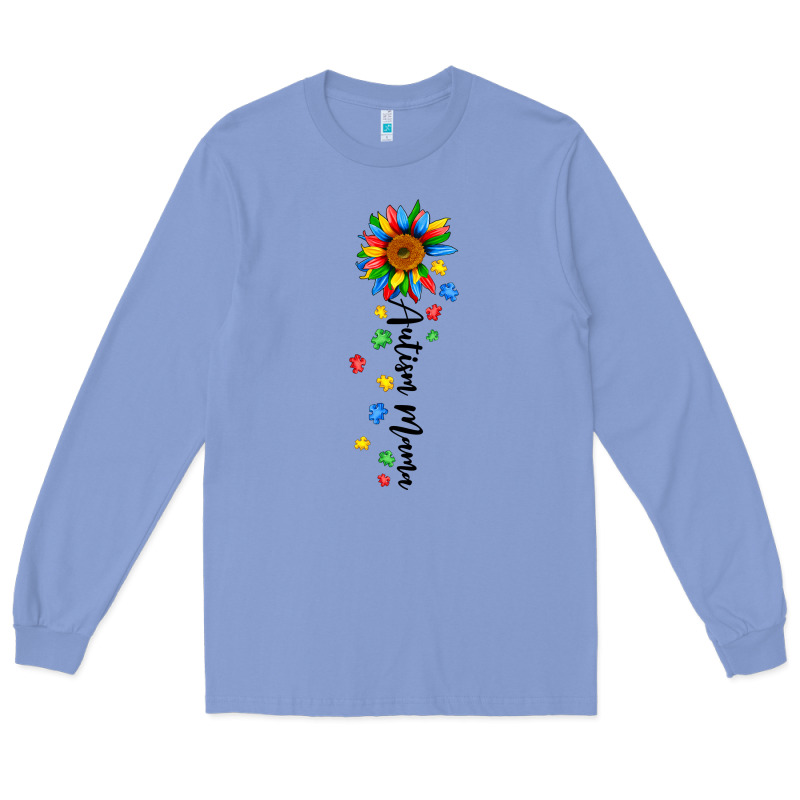 Autism Mama Sunflower Black Long Sleeve Tee by JahusDesignShop | Teevron