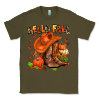 Army Green hello fall pumpkins  cowgirl  and roses Classic Tee - AdoDesignShop