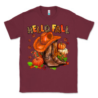 Burgundy hello fall pumpkins  cowgirl  and roses Classic Tee - AdoDesignShop