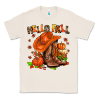 Natural hello fall pumpkins  cowgirl  and roses Classic Tee - AdoDesignShop