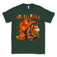 Sports Green hello fall pumpkins  cowgirl  and roses Classic Tee - AdoDesignShop