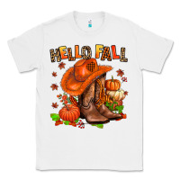 White hello fall pumpkins  cowgirl  and roses Classic Tee - AdoDesignShop