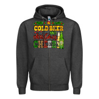 Charcoal Heather cold beer and christmas cheer with beer bottles Zipper Hoodie - AdoDesignShop