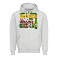Cold Beer And Christmas Cheer With Beer Bottles Zipper Hoodie | Teevron