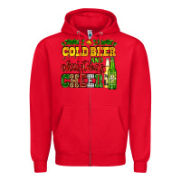 Red cold beer and christmas cheer with beer bottles Zipper Hoodie - AdoDesignShop
