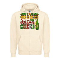 Sandshell cold beer and christmas cheer with beer bottles Zipper Hoodie - AdoDesignShop