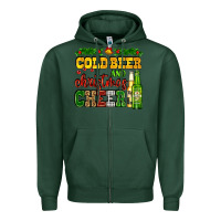 Sports Green cold beer and christmas cheer with beer bottles Zipper Hoodie - AdoDesignShop