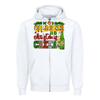 White cold beer and christmas cheer with beer bottles Zipper Hoodie - AdoDesignShop