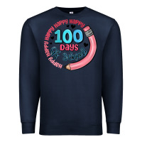 Navy happy 100 days of school Premium Sweatshirt - MaliasSmallBusiness