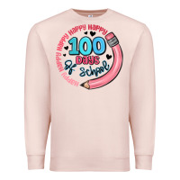 Pale Pink happy 100 days of school Premium Sweatshirt - MaliasSmallBusiness
