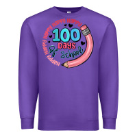 Purple happy 100 days of school Premium Sweatshirt - MaliasSmallBusiness