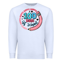 White happy 100 days of school Premium Sweatshirt - MaliasSmallBusiness