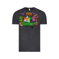 Vintage Black one spooky teacher Vintage Tee - Zillion Design Studio