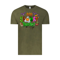 Vintage Olive one spooky teacher Vintage Tee - Zillion Design Studio