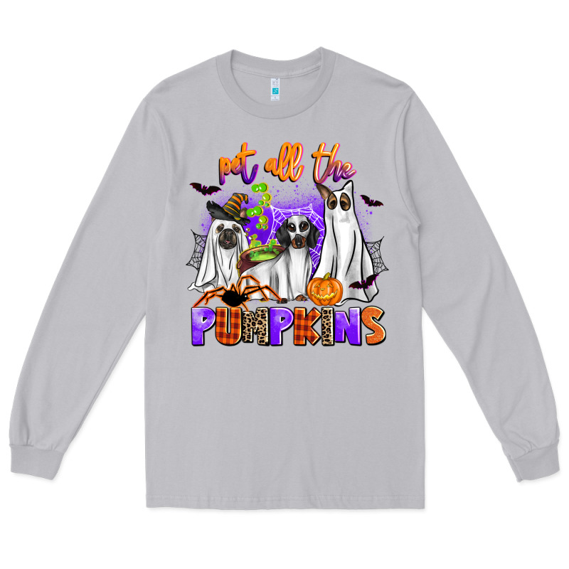 Pet All The Pupkins Long Sleeve Tee by AdoDesignShop | Teevron