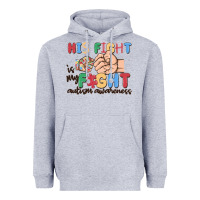 Heather Grey his fight is my fight autism awareness Heavyweight Hoodie - MaliasSmallBusiness