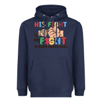 Navy his fight is my fight autism awareness Heavyweight Hoodie - MaliasSmallBusiness