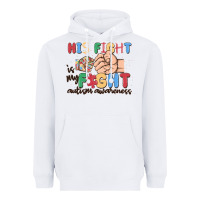 White his fight is my fight autism awareness Heavyweight Hoodie - MaliasSmallBusiness