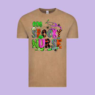 One Spooky Nurse Vintage Tee Designed By Zillion Design Studio
