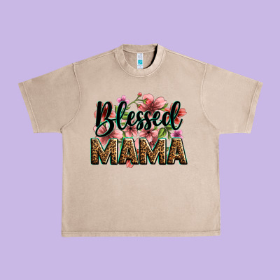 Flowers Blessed Mama Urban Heavy Tee Designed By Zillion Design Studio