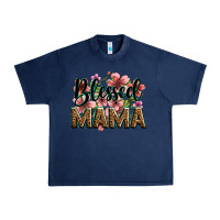 Navy flowers blessed mama Urban Heavy Tee - Zillion Design Studio