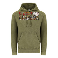 Vintage Olive baseball grandma with leopard Vintage Hoodie - texasbilliewilder