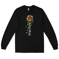 Black autism mama sunflower white Long Sleeve Tee - JahusDesignShop