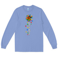 Colony Blue autism mama sunflower white Long Sleeve Tee - JahusDesignShop