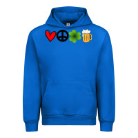 Cobalt Funny St Patricks Day Love Peace Clover and Beer Urban Hoodie - Bettercallsaul