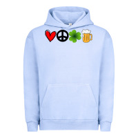Pigment Grape Ice Funny St Patricks Day Love Peace Clover and Beer Urban Hoodie - Bettercallsaul