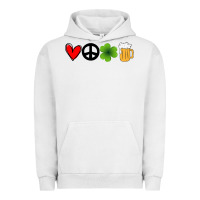 Pigment Lunar Rock Funny St Patricks Day Love Peace Clover and Beer Urban Hoodie - Bettercallsaul
