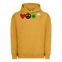 Pigment Peanut Butter Funny St Patricks Day Love Peace Clover and Beer Urban Hoodie - Bettercallsaul