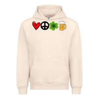 Sandshell Funny St Patricks Day Love Peace Clover and Beer Urban Hoodie - Bettercallsaul