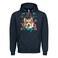 Navy life is better with a corgi Zipper Hoodie - Jasminsmagicworld