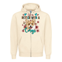Sandshell life is better with a corgi Zipper Hoodie - Jasminsmagicworld