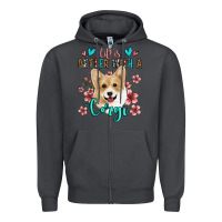 Smoke life is better with a corgi Zipper Hoodie - Jasminsmagicworld