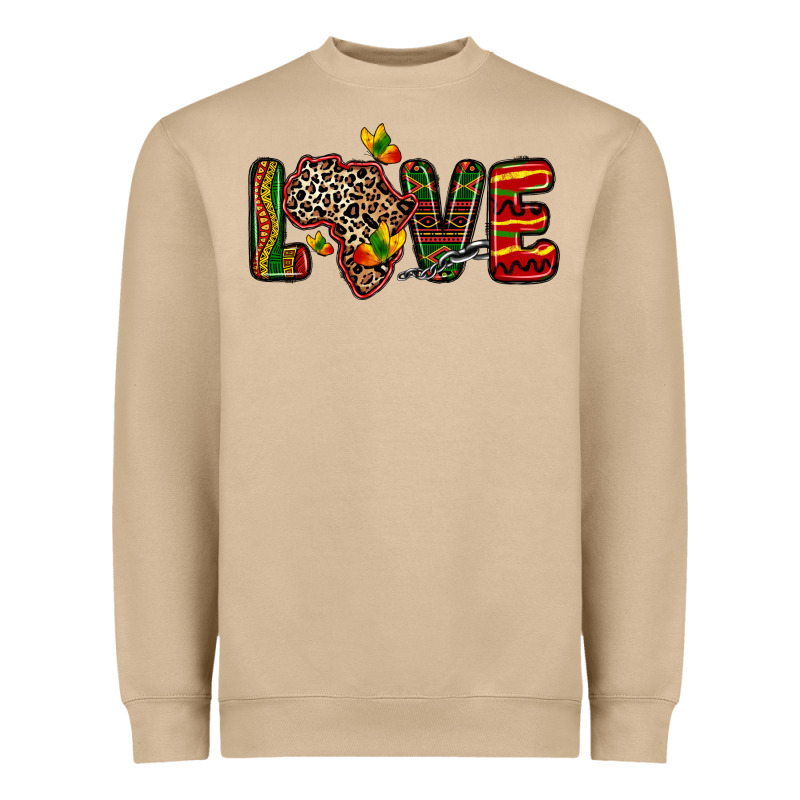 Love Africa Map Heavyweight Sweatshirt by Zillion Design Studio | Teevron