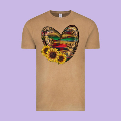 Western Sunflowers Heart Vintage Tee Designed By Ranaportraitstore