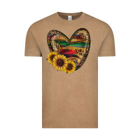 Vintage Coffee western sunflowers heart Vintage Tee - RanaPortraitStore