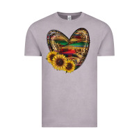 Vintage Zinc western sunflowers heart Vintage Tee - RanaPortraitStore