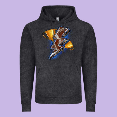 Football Lightning Bolt Vintage Hoodie Designed By Zillion Design Studio