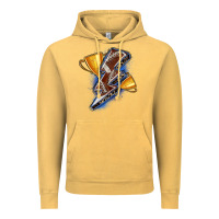 Vintage Mustard football lightning bolt Vintage Hoodie - Zillion Design Studio