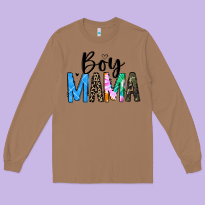Boy Mama White Long Sleeve Tee Designed By Jahusdesignshop