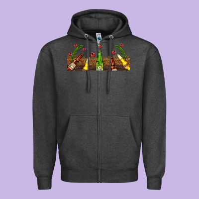 Beer Party For Christmas Zipper Hoodie Designed By Adodesignshop